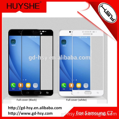 Mobile Accessories for Samsung C7/Full Cover 2.5D Arc Edge Tempered Glass Screen Film Protector for Samsung Galaxy C7000 5.7''